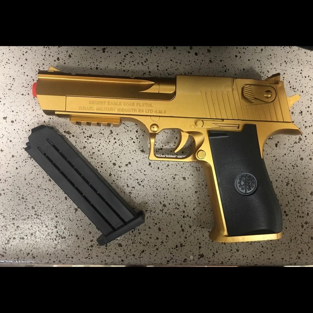 Toy Gun 🎯🔫Soft Bullets Shell With Magazine  GOLD Desert Eagle 50cal - Picture 8 of 11
